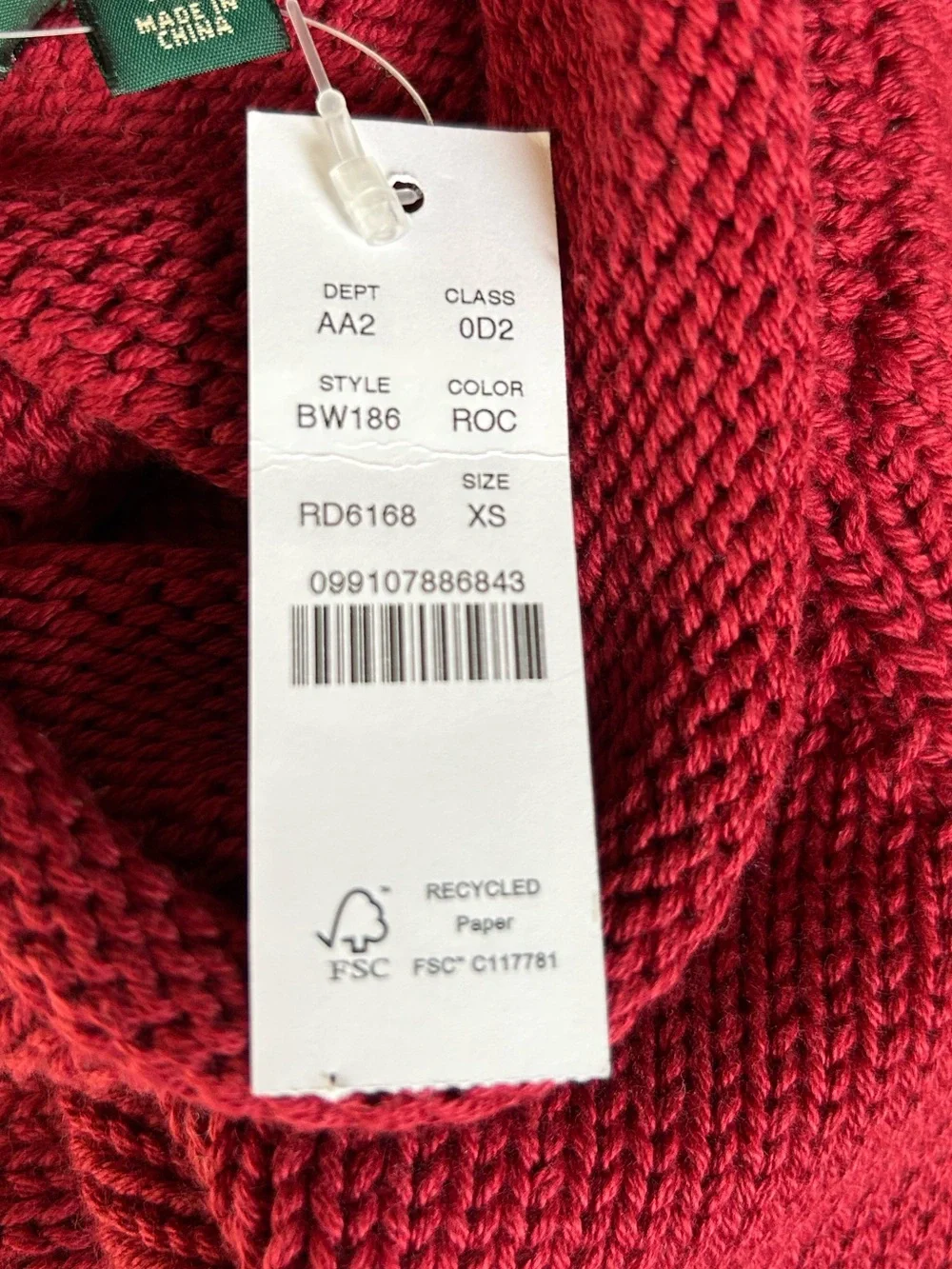 NWT J. Crew 1988 Rollneck Sweater Red Ochre Men’s Knit Cotton Sz XS $98 BW186